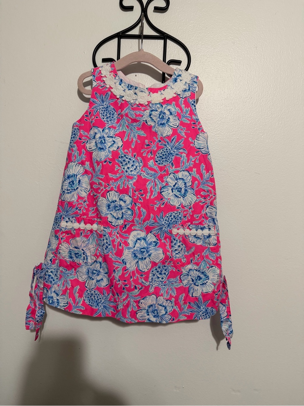 Lilly Pulitzer Girls Pink and White Labeled Dress